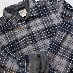 L.L. Bean Fleece-Lined Flannel Shirt Jacket Shacket Men's M Plaid